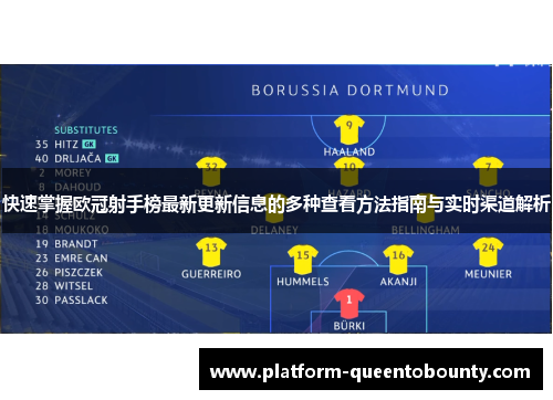 快速掌握欧冠射手榜最新更新信息的多种查看方法指南与实时渠道解析