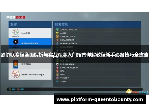 欧协联赛程全面解析与实战观赛入门指南详解教程新手必备技巧全攻略